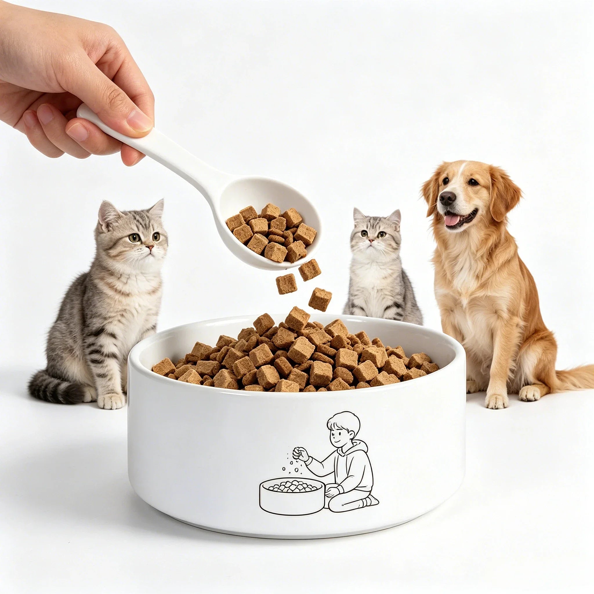 Pet Accessories US Warehouse Stock Blank Cat Food Bowl 600ml Personalized Pattern Printed Ceramic Kitten Water Bowl Custom