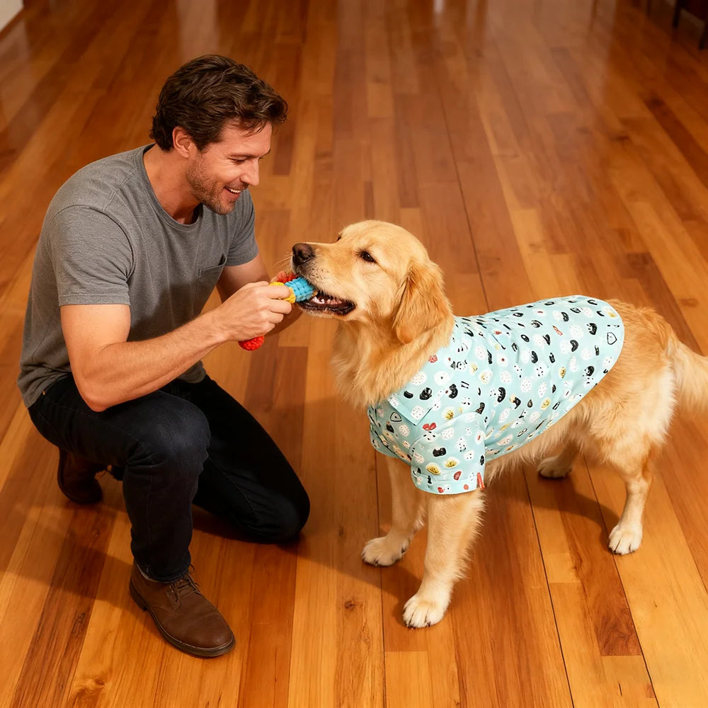 New Arrival Large Bulldog Rosette Pet Clothes Breathable Cotton Dog Shirts Print Pattern for Summer Spring Drop Ship Available