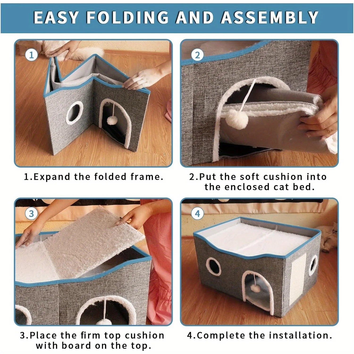 Extra-Wide Cat House for Indoor Cats