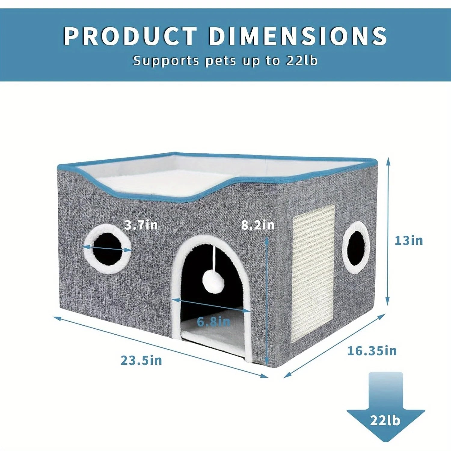Extra-Wide Cat House for Indoor Cats
