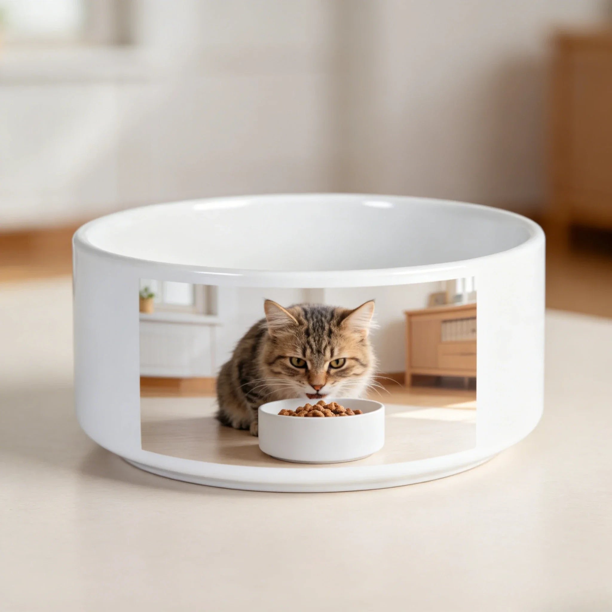 Eco-Friendly Ceramic Pet Food Bowl for Cats-Durable and Waterproof
