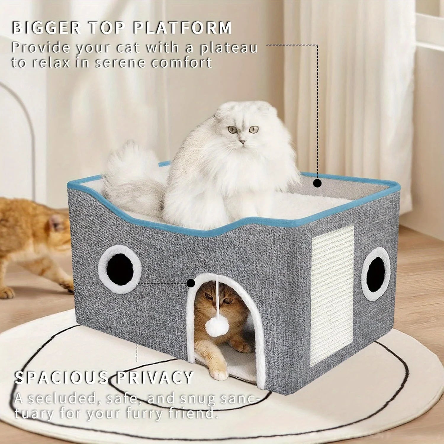 Extra-Wide Cat House for Indoor Cats