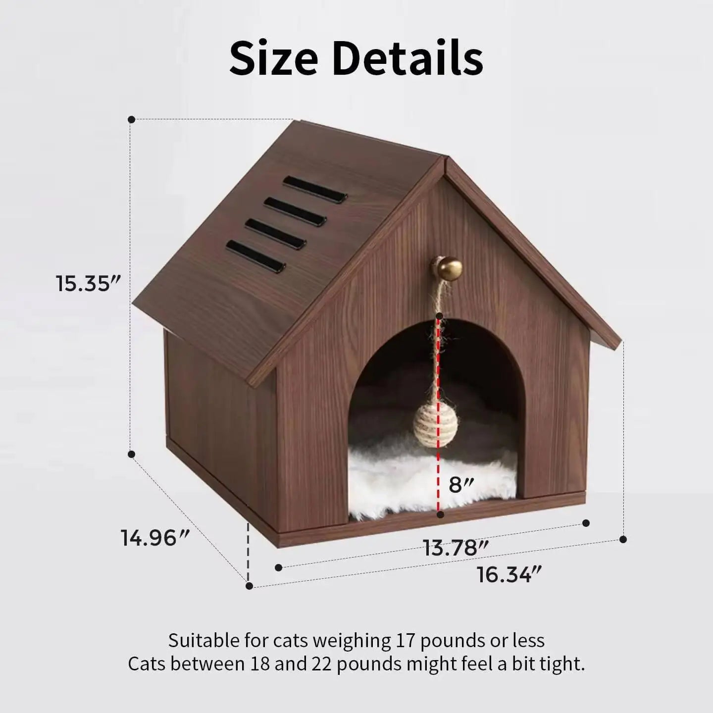 Smile Wood Cat House Small Medium Large Modern Design Indoor Outdoor Pet House With Push Up Closure
