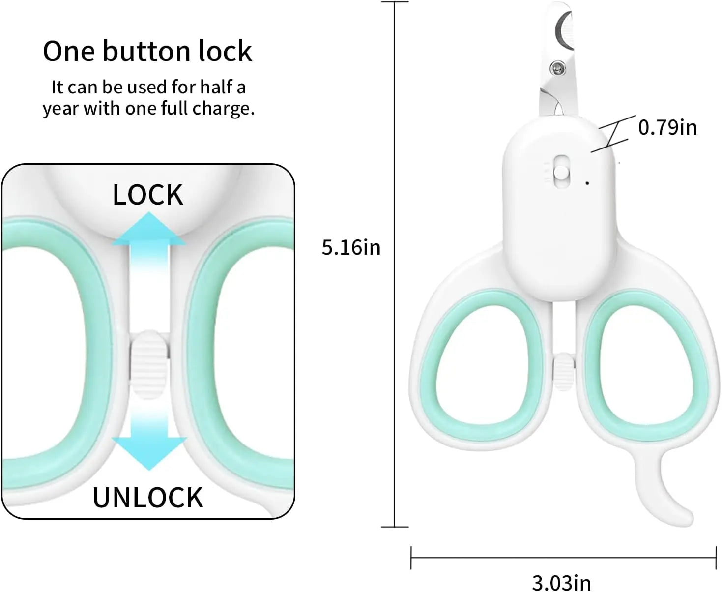 Pet Nail Clipper with LED and U-V Light, Cat Claw Trimmer with Ultra Bright LED Light