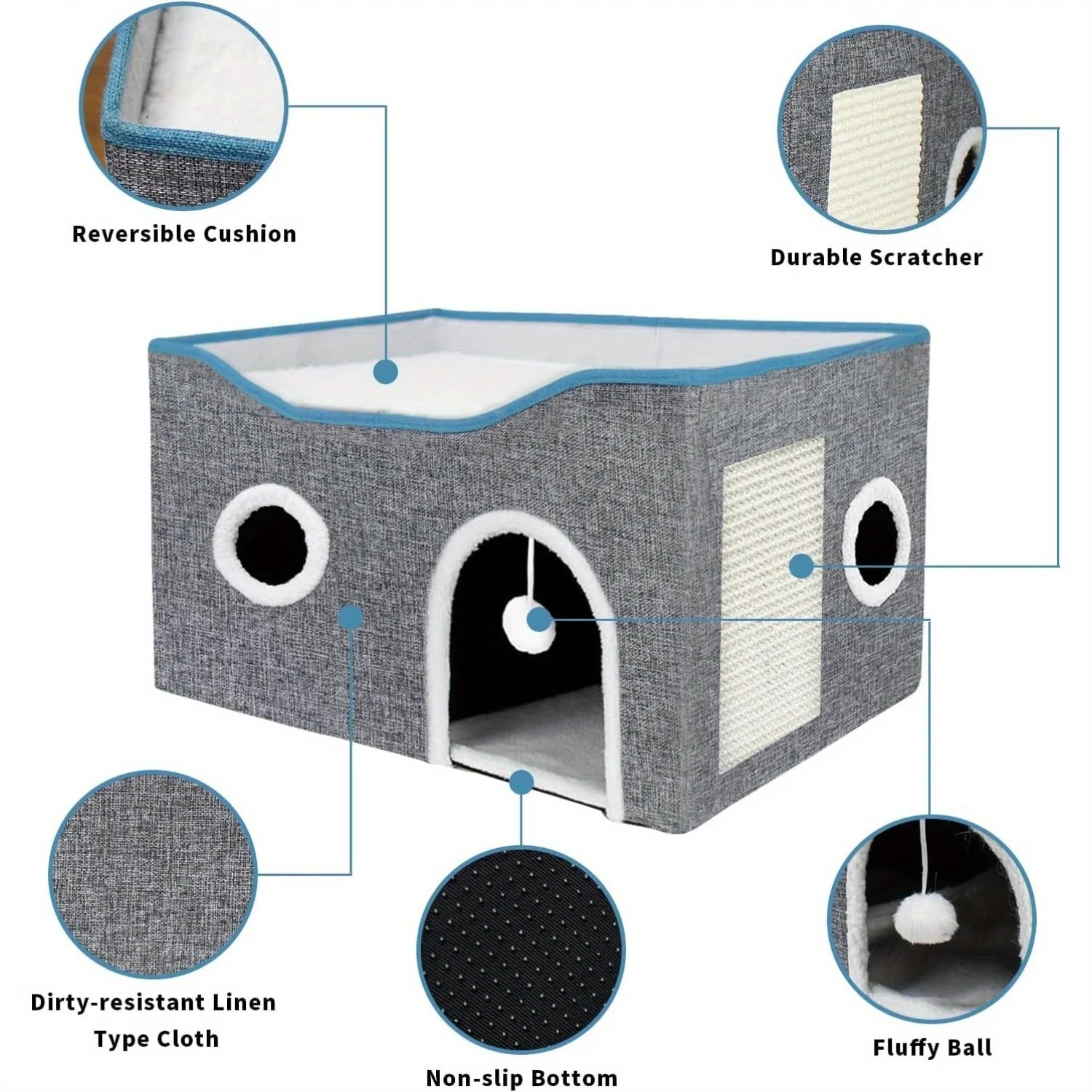 Extra-Wide Cat House for Indoor Cats