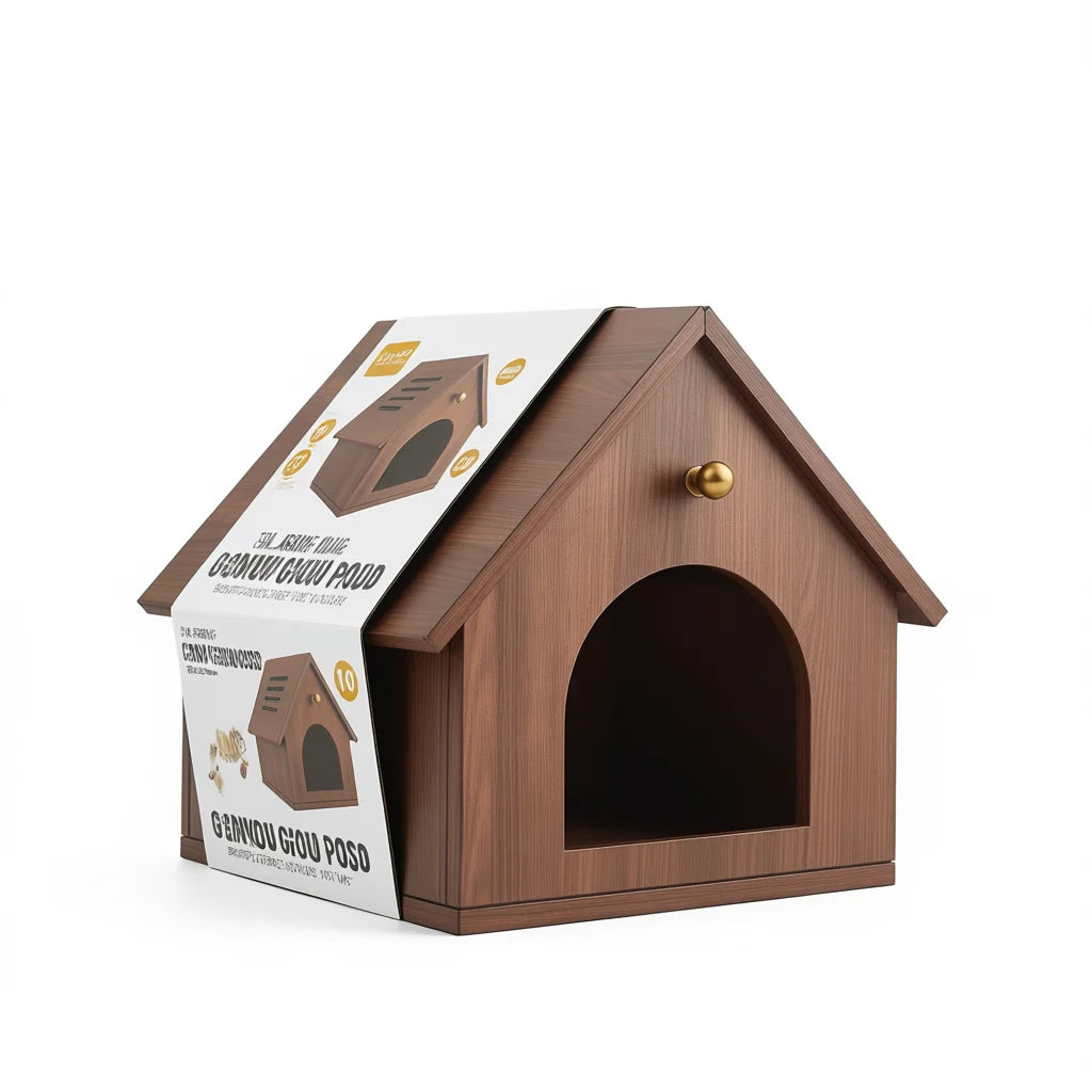 Smile Wood Cat House Small Medium Large Modern Design Indoor Outdoor Pet House With Push Up Closure