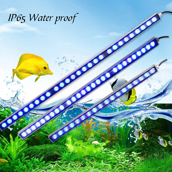 Populargrow Bluetooth Control 54W/81W/108W Led Aquarium Light with 470nm Leds Dimmable Fish Lamp for Coral Reef Tank