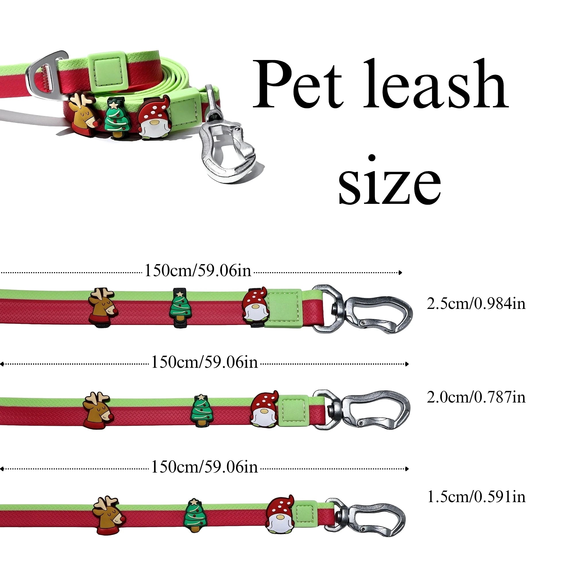Luxury Waterproof Solid PVC Adjustable Dog Collar and Leash Set for Small/Medium/Large Dogs-Holiday Christmas Pet Accessories