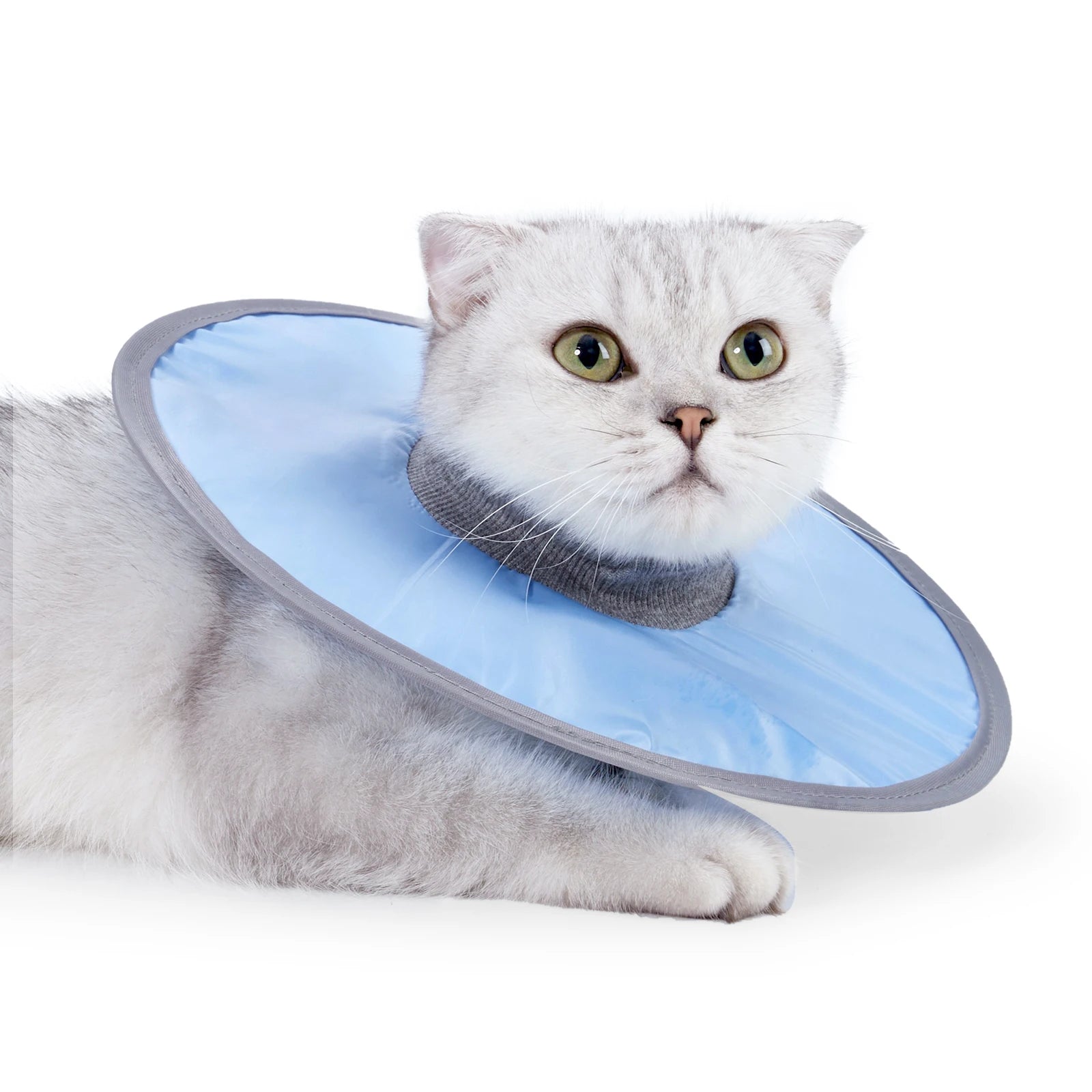 Adjustable Soft Cat Elizabethan Collar, Waterproof Anti-Lick Pet Cone for Wound Healing & Prevent Biting