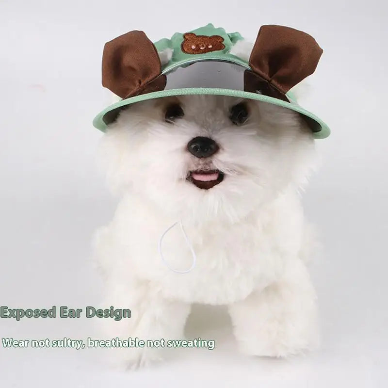 Dog Sun Protection Hat Puppy Caps Pet Sun Protection Caps Adjustable Travel Sport Hat Visor Sunbonnet Outfit For Small Puppy