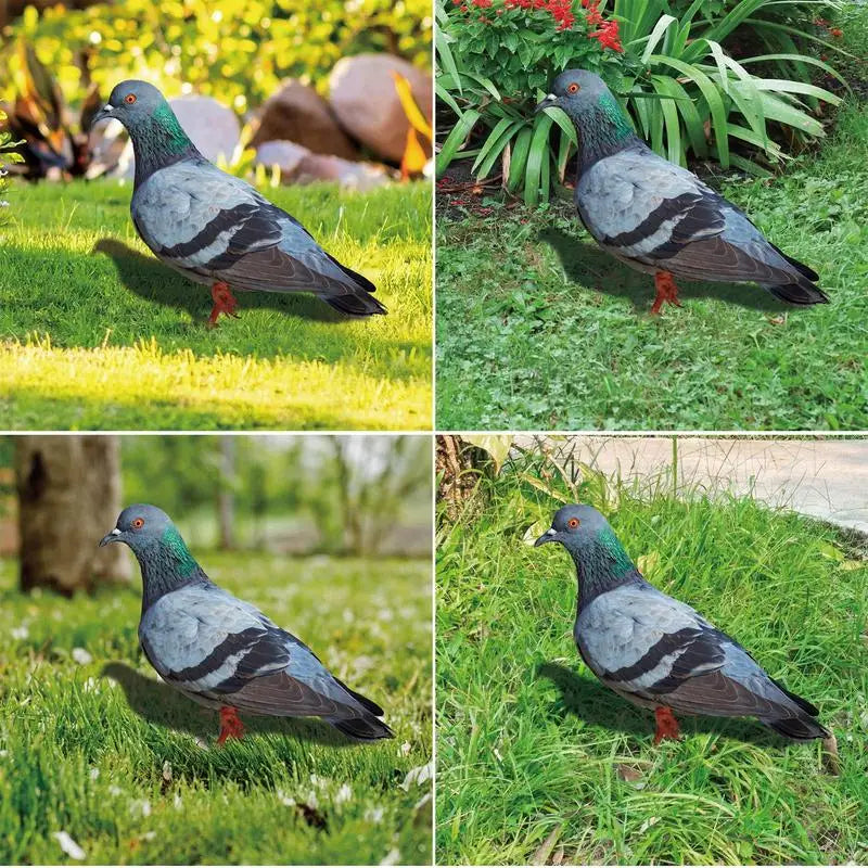 Pigeon Bird Decor 2X Realistic 2D Acrylic Pigeon Model Bird Stake Ground Plug Decorative Yard Art Bird Figurine For Courtyard