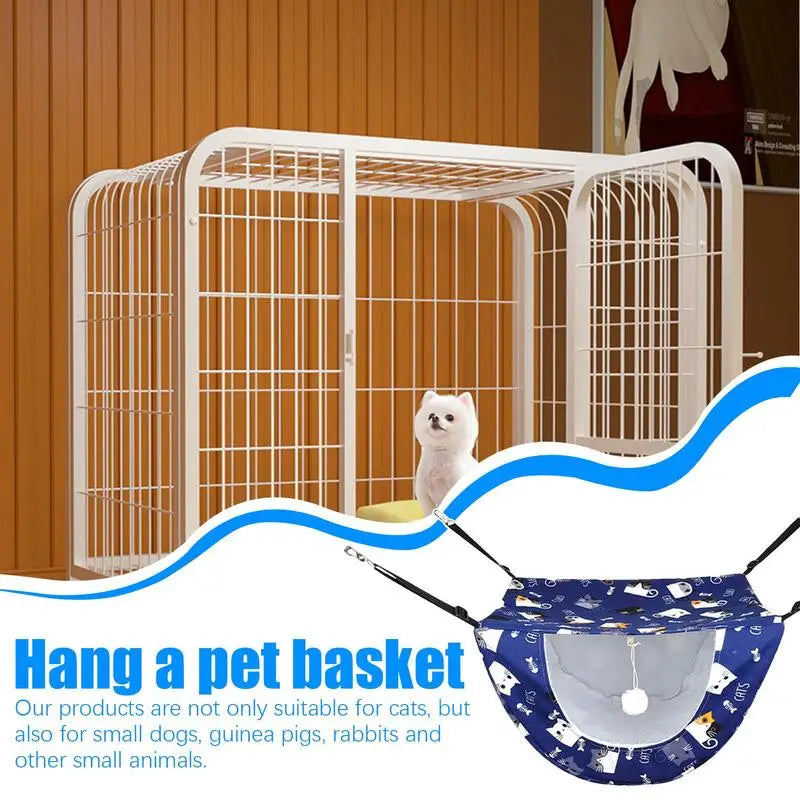 Pet Cage Hammock Cat Hammock Double Layer Cage Cat Window Perches Pet Cage Bed Soft Pet Bed Cat Swing Hammock Soft Plush Hung