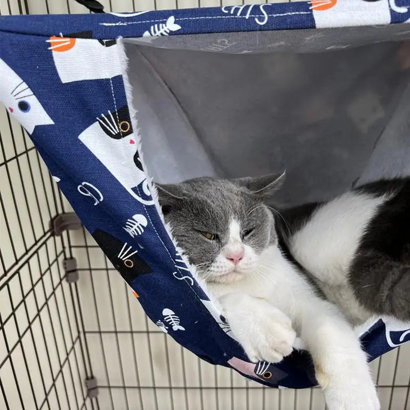 Pet Cage Hammock Cat Hammock Double Layer Cage Cat Window Perches Pet Cage Bed Soft Pet Bed Cat Swing Hammock Soft Plush Hung