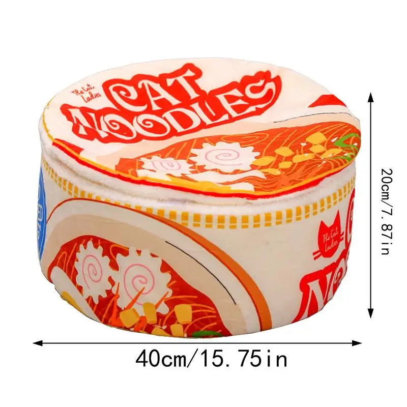 Ramen Noodle Cat Bed Noodle Bowl Soft Pet House Creative Pet Kennel With Cover For Indoor Small Medium Large Cats