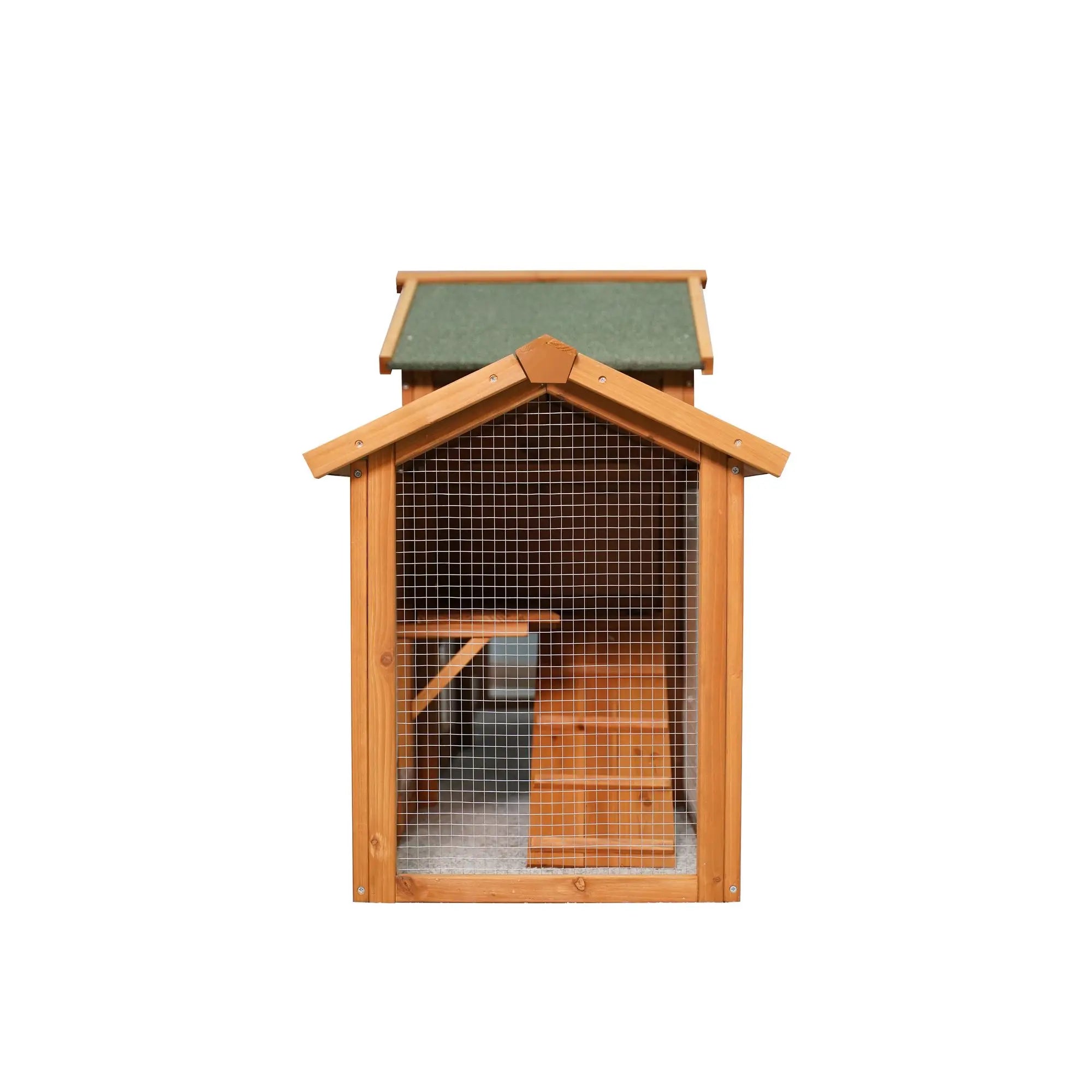 79.5\" Extra Large Bunny Cage Two Runs House Small Animal Habitats Waterproof Roof Removable Tray for Guinea Pigs Hamsters