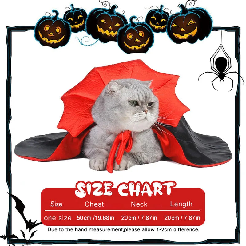Cat & Dog Costume Halloween Dog Costume, Costume for Dog, Dog Halloween Costume, Pet Vampire Cloak Cape Halloween Cosplay Outfit