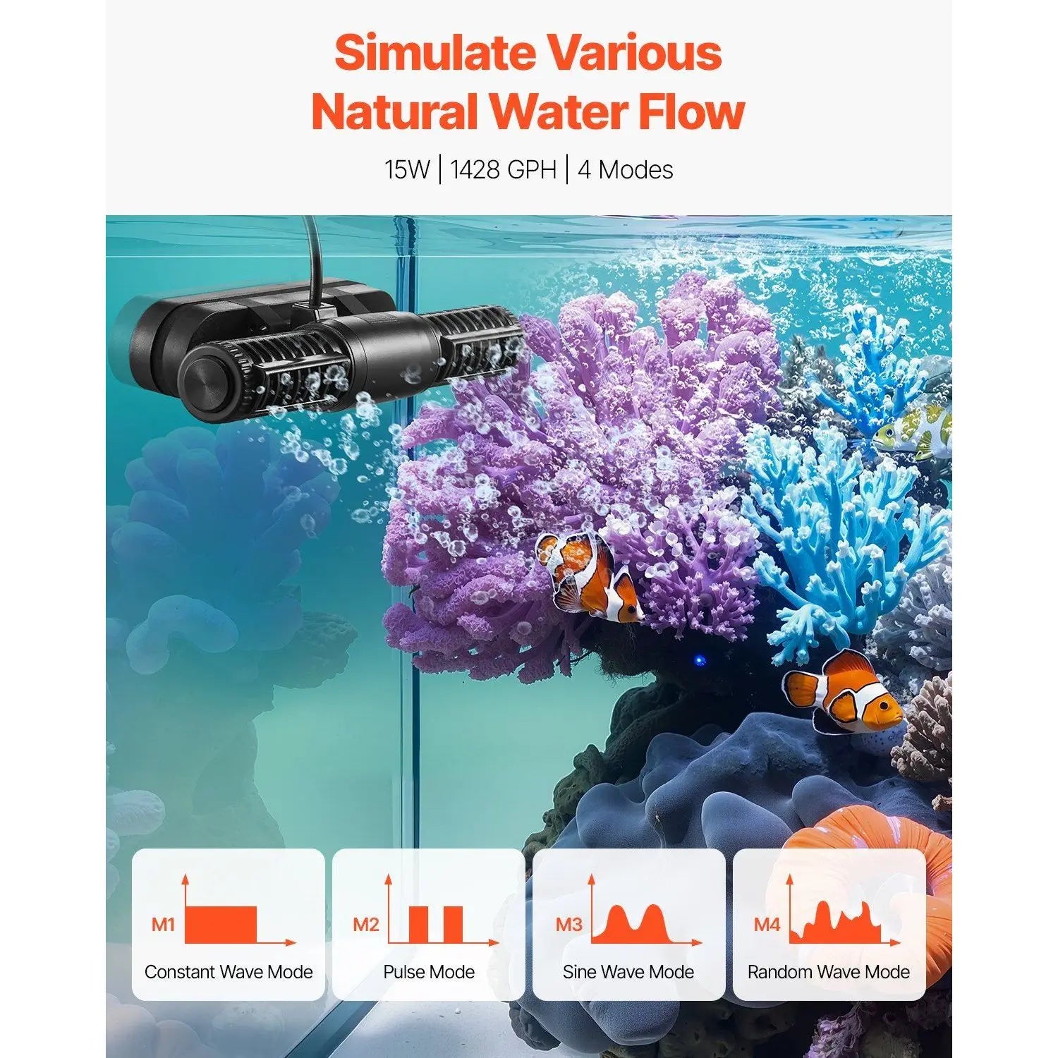 Adjustable 15W Cross Flow Pump D0100X3729P with Controller for Aquarium Water Currents