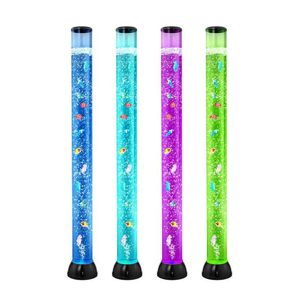 4 Ft Sensory Bubble Fish Tube 10 Floating Fish 16 Color Effects Remote Control Aquarium Light Tube Lamp Model D0100X32WQX