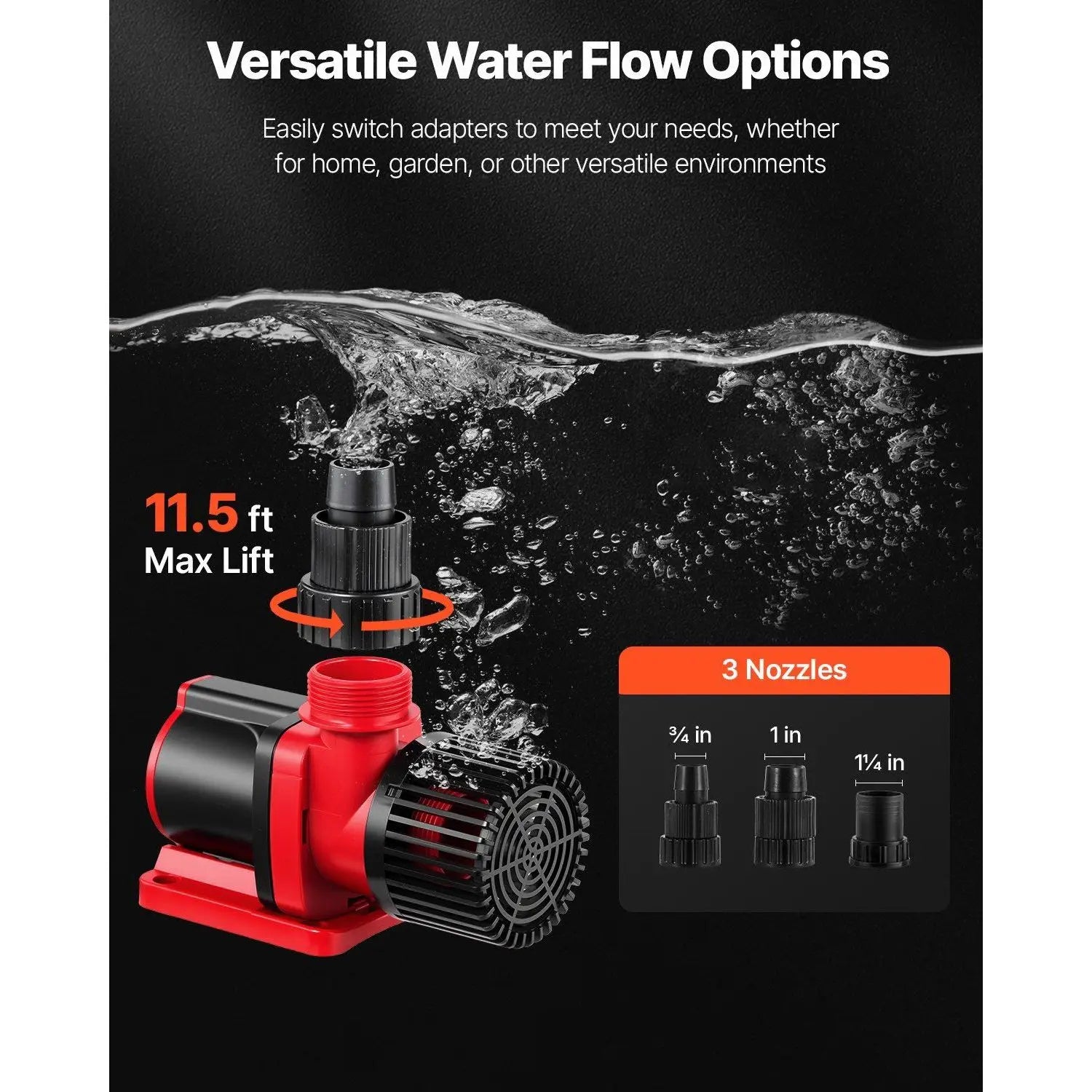 Aquarium Water Pump 24V DC 30W 800 GPH Wave Maker Return Pump for Fish Tank