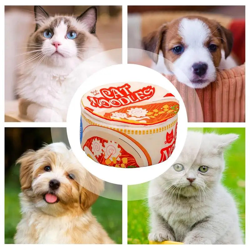 Ramen Noodle Cat Bed Noodle Bowl Soft Pet House Creative Pet Kennel With Cover For Indoor Small Medium Large Cats