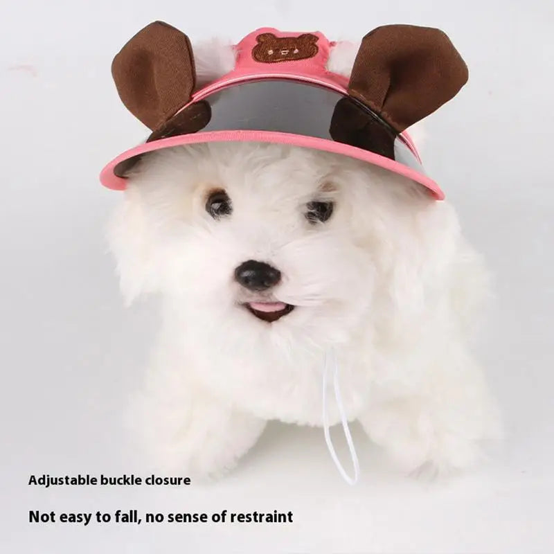 Dog Sun Protection Hat Puppy Caps Pet Sun Protection Caps Adjustable Travel Sport Hat Visor Sunbonnet Outfit For Small Puppy