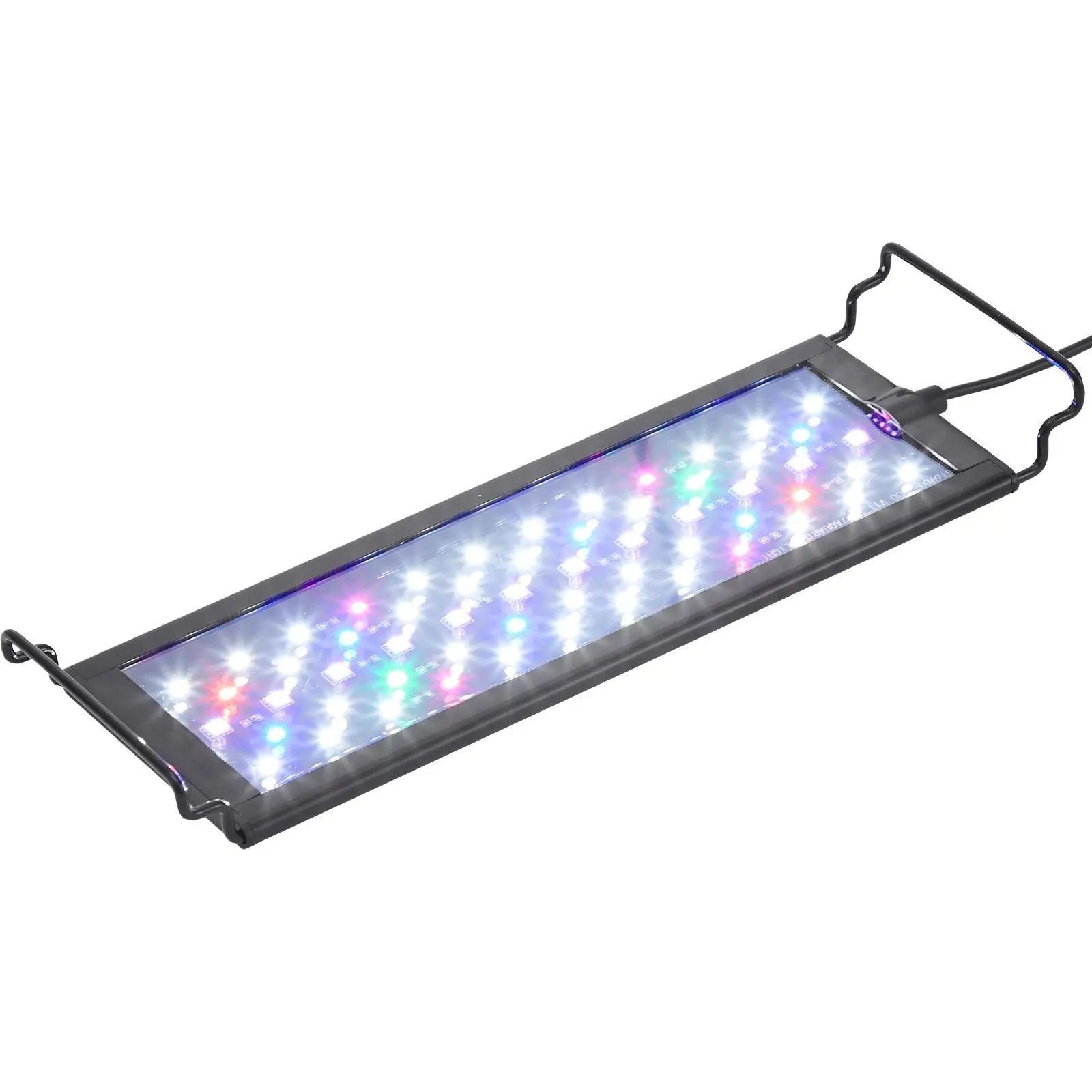14W Full Spectrum Aquarium Light LCD Monitor 24/7 Natural RGB Blue Mode Adjustable Brightness Timer for Fish Tank Aluminum Stand