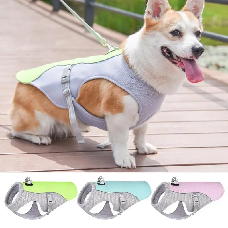 Dog Cooling Vest Summer Three-Layer Vest Dog Cooler Cooling Clothing Pet Dogs Health Supplies For Exercise Mountaineering Hiking