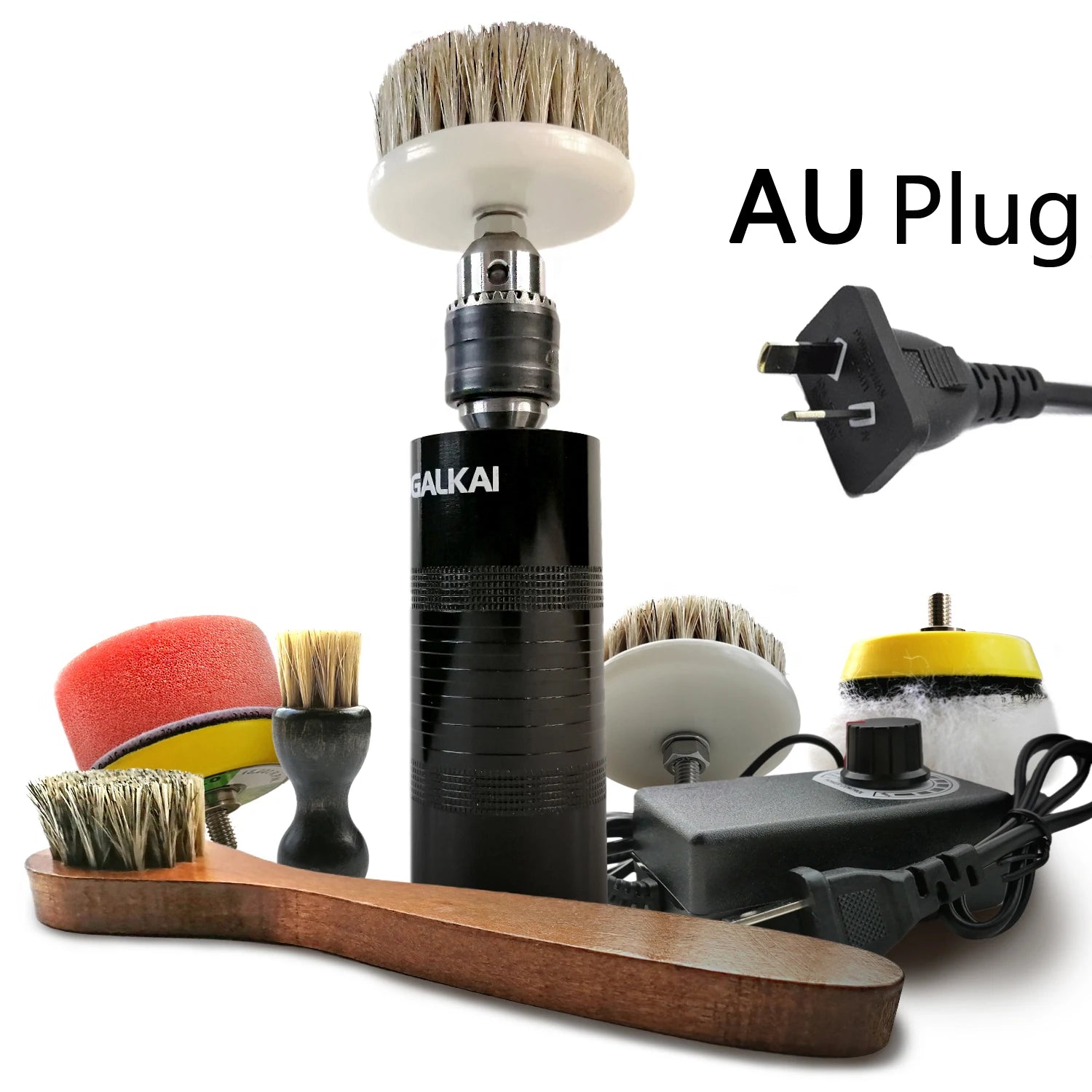 Shoe Brushes Professional Adjustable Speed Electric Shoe Polisher Kit Clean Dust Leather Care Shine Set Polishing Boot Shoe