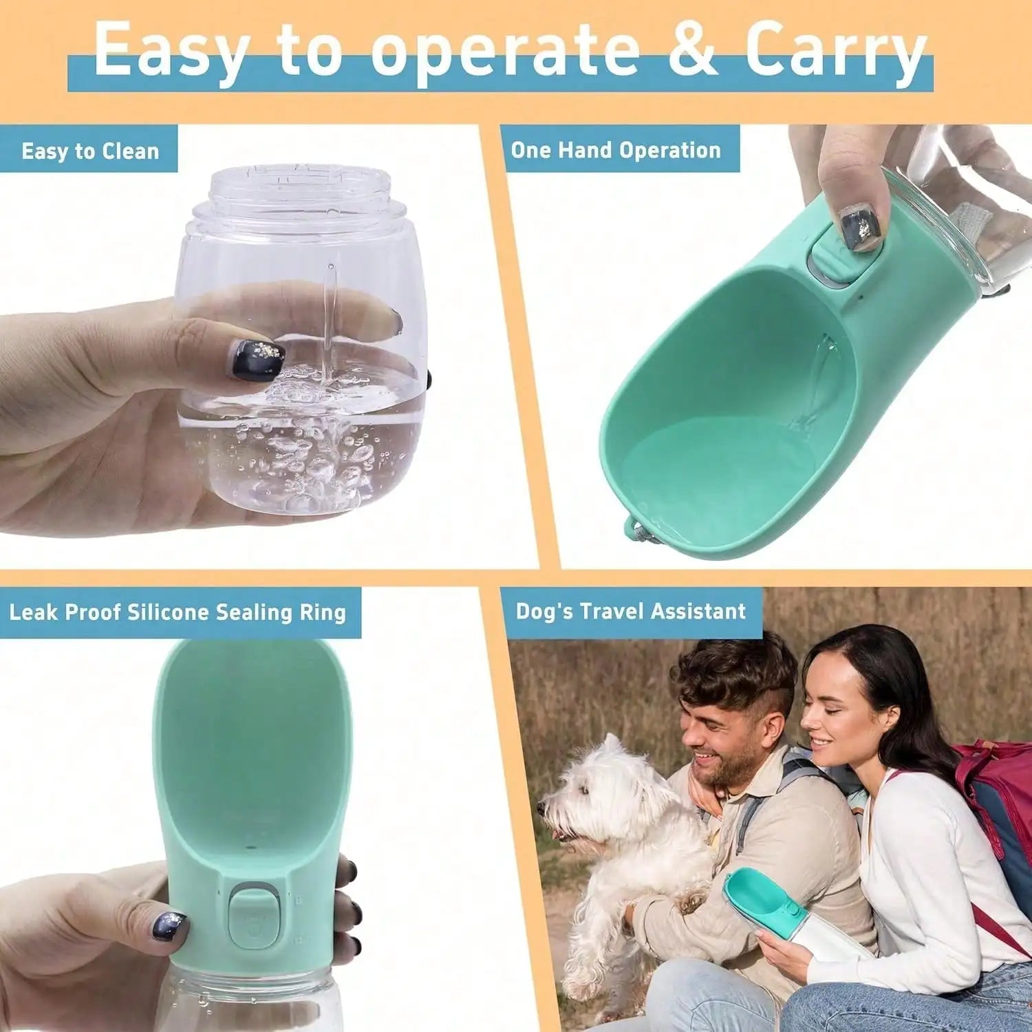 Pet Dog Water Bottle 300ML Puppy Drinking Bowls For Small Medium Dogs Cats Hiking Portable Cat Feeder Golden Retriever Supplies
