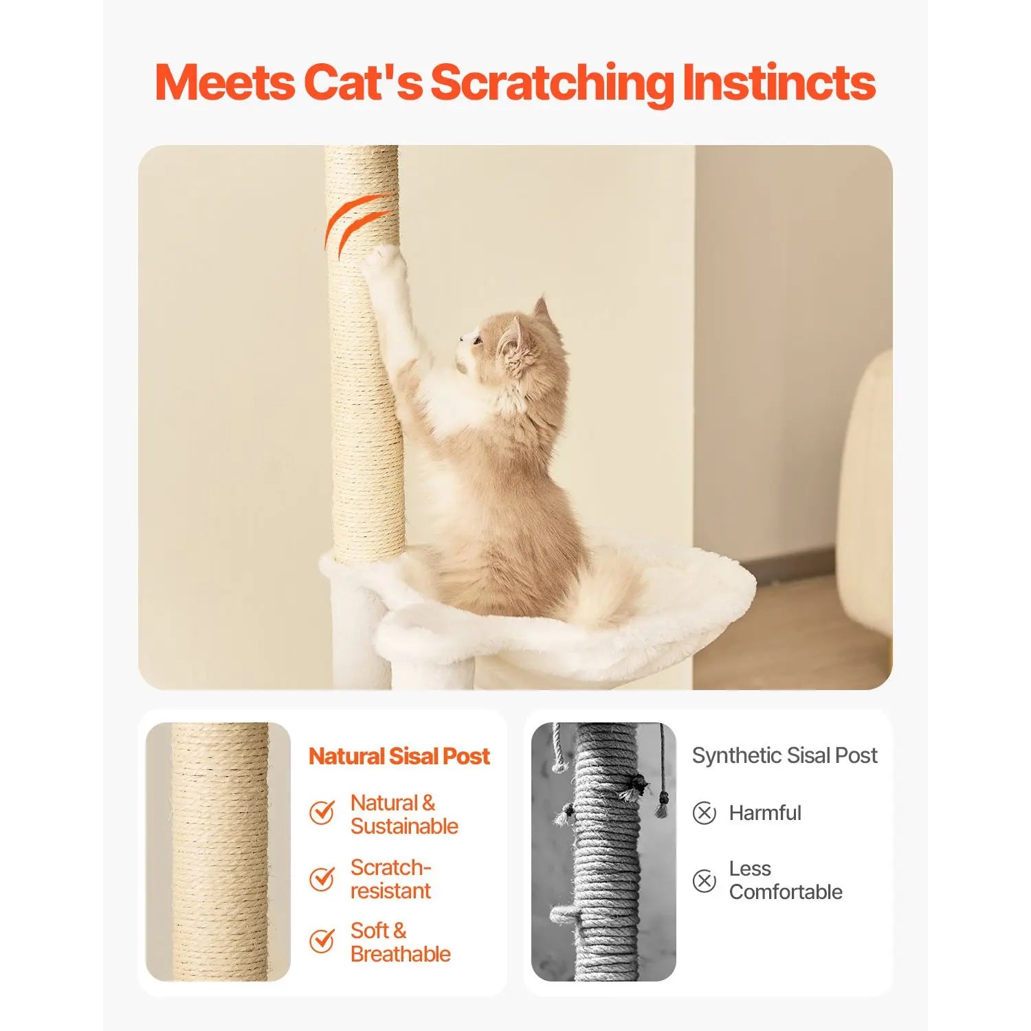 Large 68.9-Inch Tall Cat Tree Tower Multi-Level Cat Condo Furniture Cozy Perches Sisal Scratching Activity Center Carton Packing