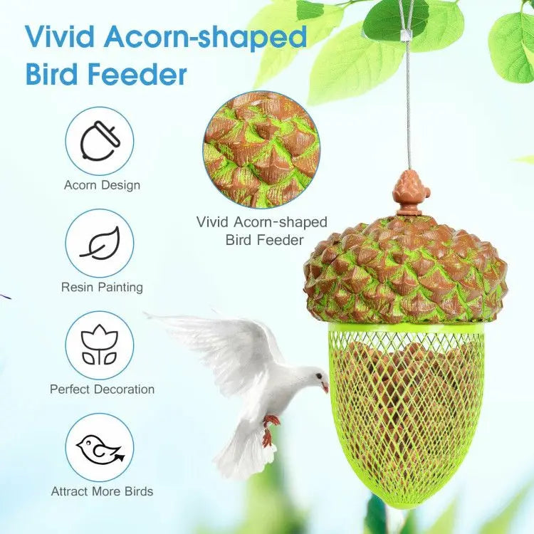 Outdoor Hanging Metal Acorn Wild Bird Feeder Garden Yard Food Dispenser Bird Supplies