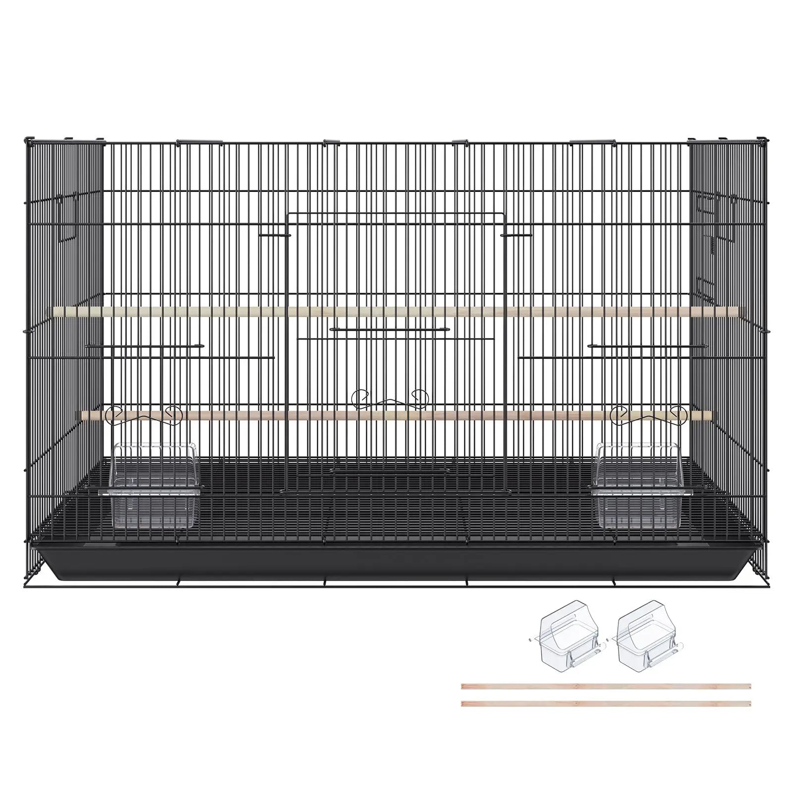 "30 Inch Steel Bird Cage for Parakeets Cockatiels Budgies Lovebirds & Canaries Easy Rollaway Pack of 1"