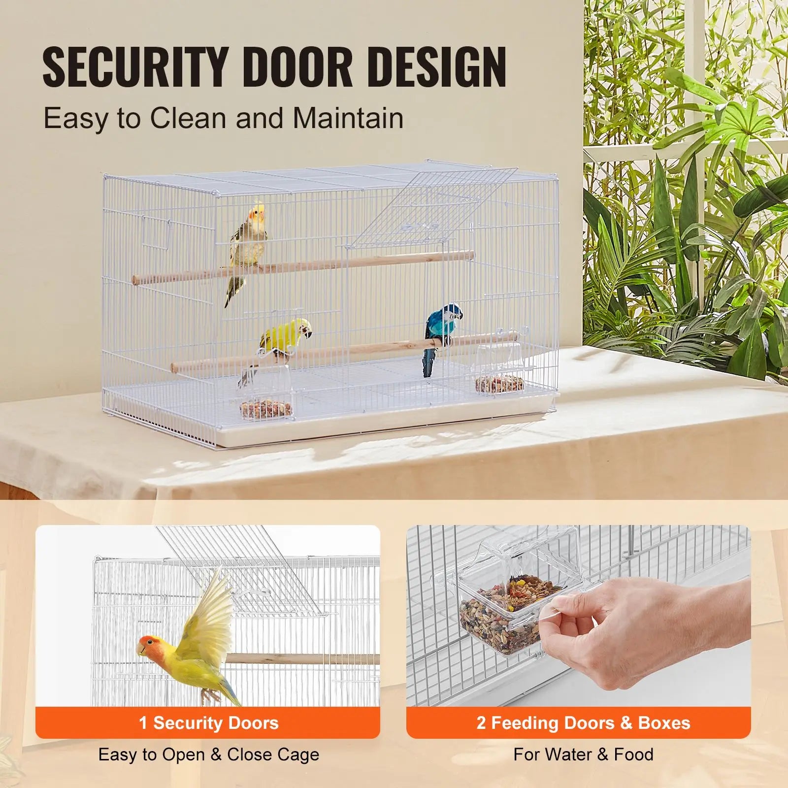 30-Inch Steel Flight Bird Cage Stackable Design for Small Parrots Canaries Cockatiels Lovebirds Finches Budgies Macaws Pe